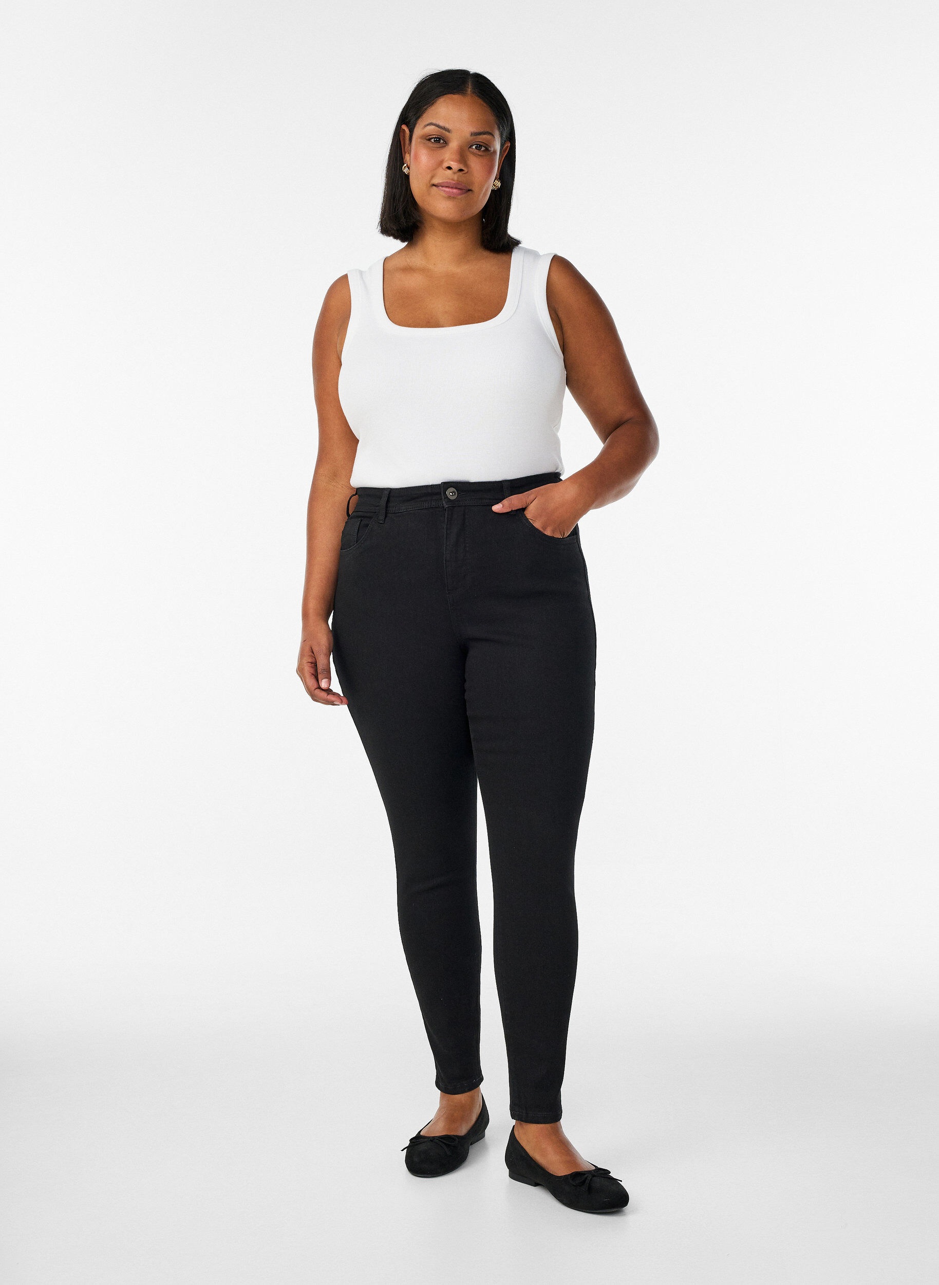 ZizziJeans med super slim passform, Svart, Model image number 0