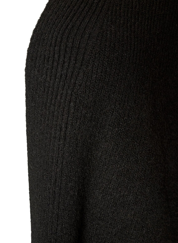 Cardigan &ouml;ppen framtill med vida &auml;rmar, Svart, Packshot image number 2