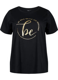 T-shirt i ekologisk bomull med tryck , Black W. Be G. Foil