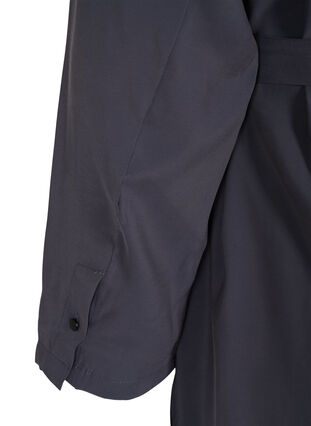 Viskosklänning med knappar och bälte, Odysses Gray, Packshot image number 3