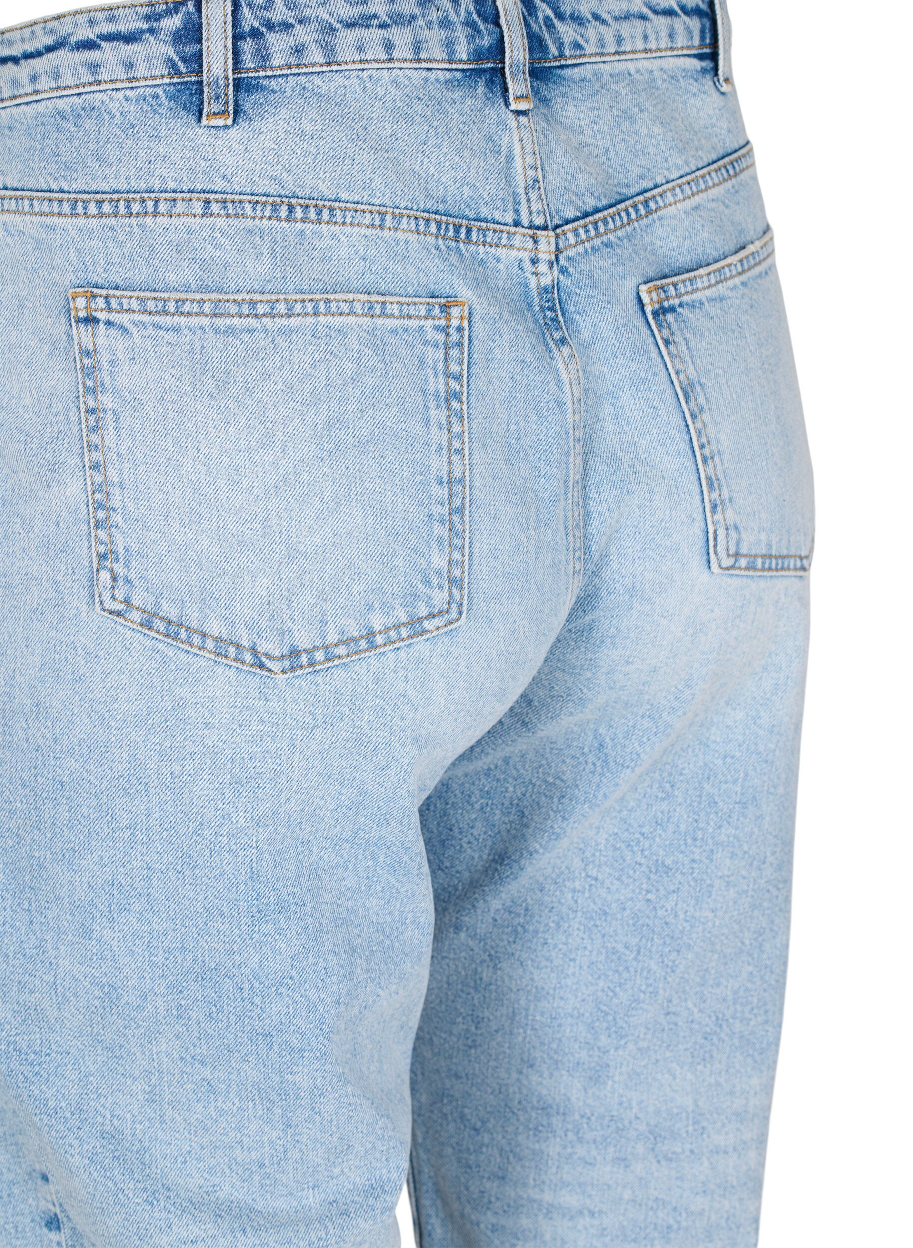 Zizzi Ankell&aring;nga Vera jeans med nitar, Light blue denim, Packshot image number 3