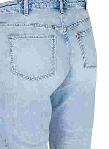 Ankellånga Vera jeans med nitar, Light blue denim, Packshot image number 3