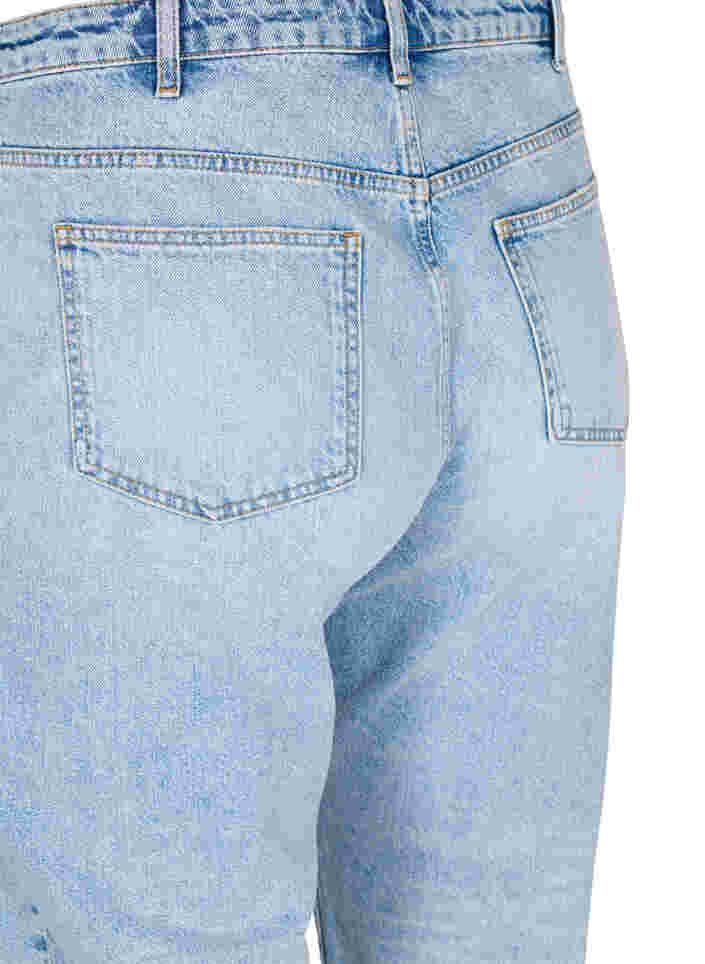 Ankellånga Vera jeans med nitar, Light blue denim, Packshot image number 3
