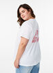 T-shirt i bomull med texttryck och rund halsringning, Vit, Model image number 2