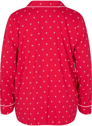 Pyjamasskjorta med mönster, Tango Red AOP, Packshot image number 1