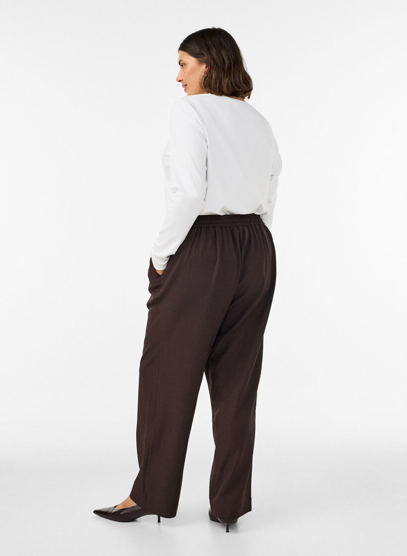 L&ouml;sa byxor med fickor, Brun, Model image number 1
