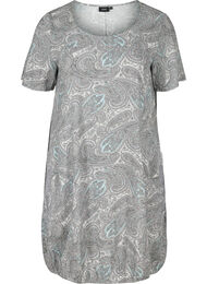 Kortärmad viskosklänning med mönster, Bright Paisley
