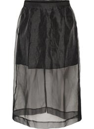 L&aring;ng kjol i organza-look, Svart