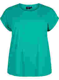 Kortärmad t-shirt i bomullsmix, Emerald Green
