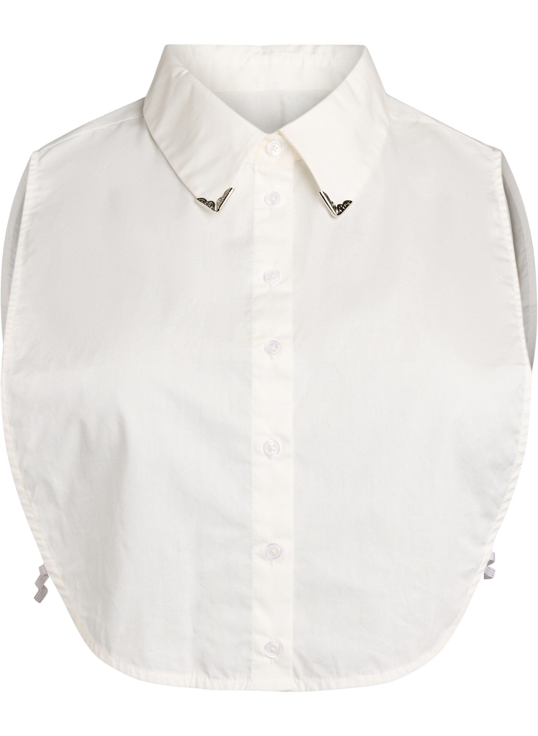 Zizzi Krage med metallspetsar, Vit, Packshot image number 0