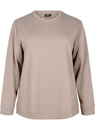 FLASH - Sweatshirt med rund halsringning, Beige