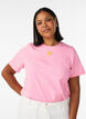 T-shirt i ekologisk bomull med textmotiv, Rosa, Model image number 0