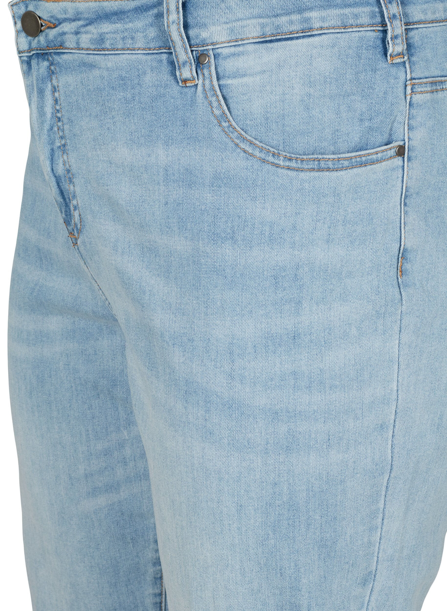 ZizziCroppade jeans med uppvikta ben och h&ouml;g midja, Bl&aring;, Packshot image number 2