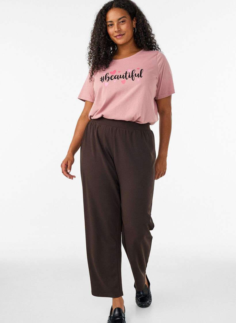 T-shirt med tryck, Rosa, Model image number 1