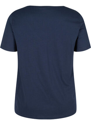 V-ringad t-shirt med meshdetaljer, Navy Blazer, Packshot image number 1