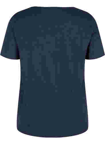 V-ringad t-shirt med meshdetaljer, Navy Blazer, Packshot image number 1