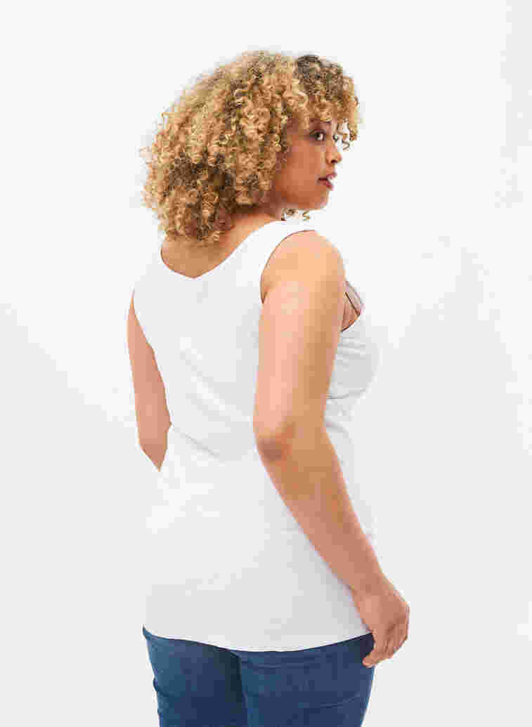 Enfärgat baslinne i bomull, Bright White, Model image number 1