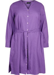 Skjortklänning med långa ärmar, Deep Lavender