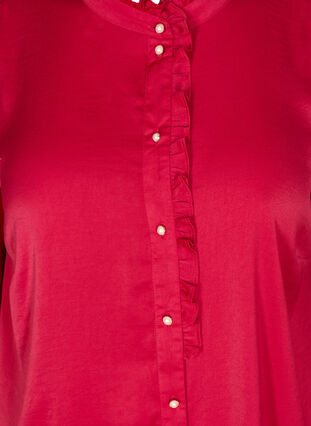 Långärmad skjorta med volanger, Cerise, Packshot image number 2