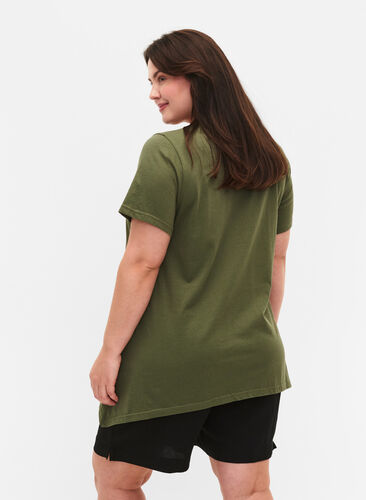 T-shirt i bomull med kort ärmar, Thyme PRESENT, Model image number 1