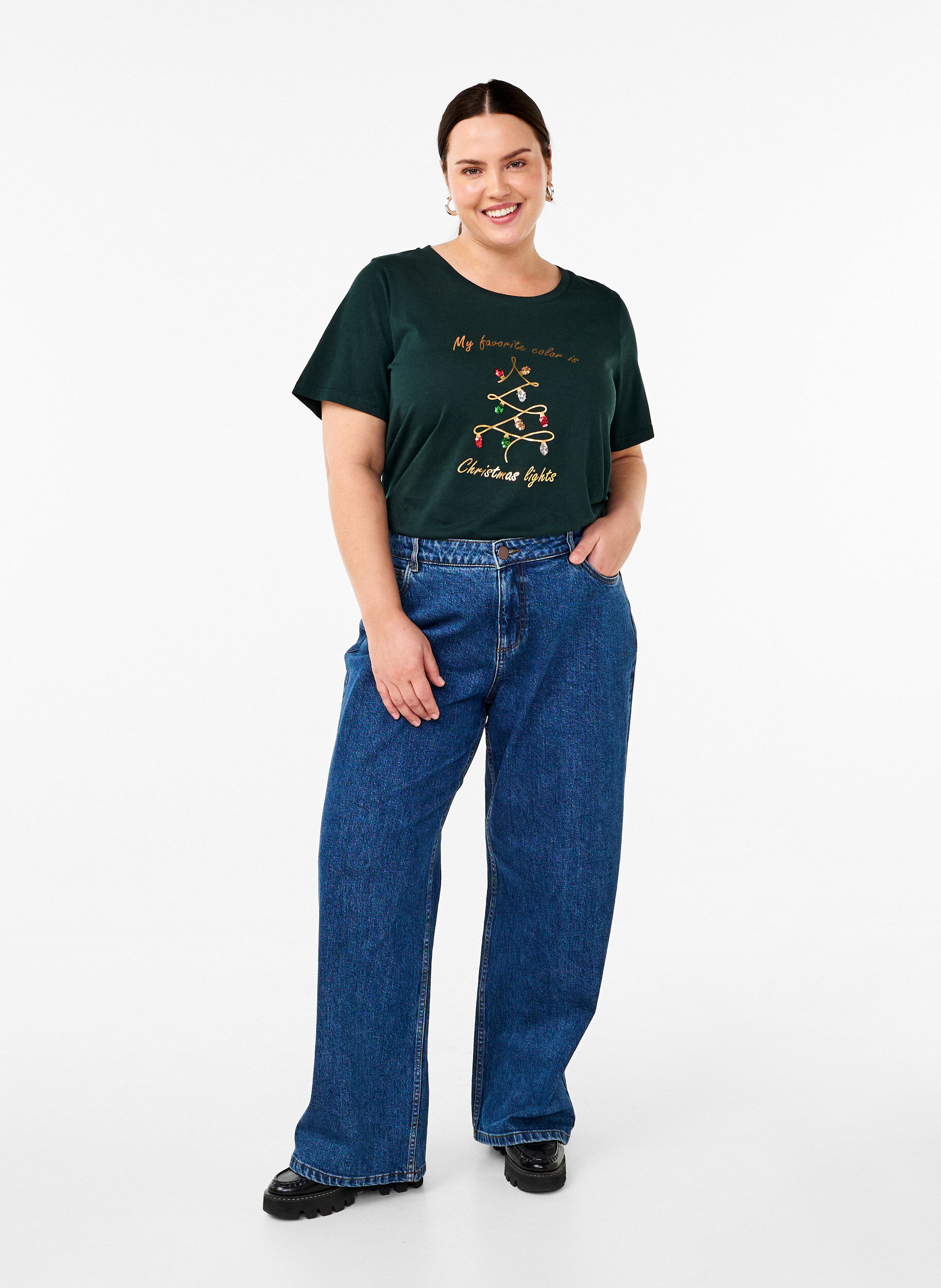 Zizzi Jul-t-shirtar i 100% bomull, Scarab w. Tree, Model image number 2