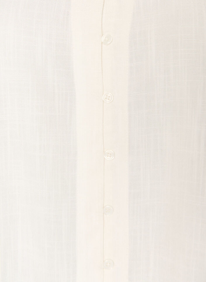 Blus i viskos med virkade detaljer och knappar, Vanilla, Packshot image number 2