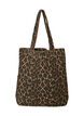 Shopper i denim med leopardm&ouml;nster, Brun, Packshot image number 0