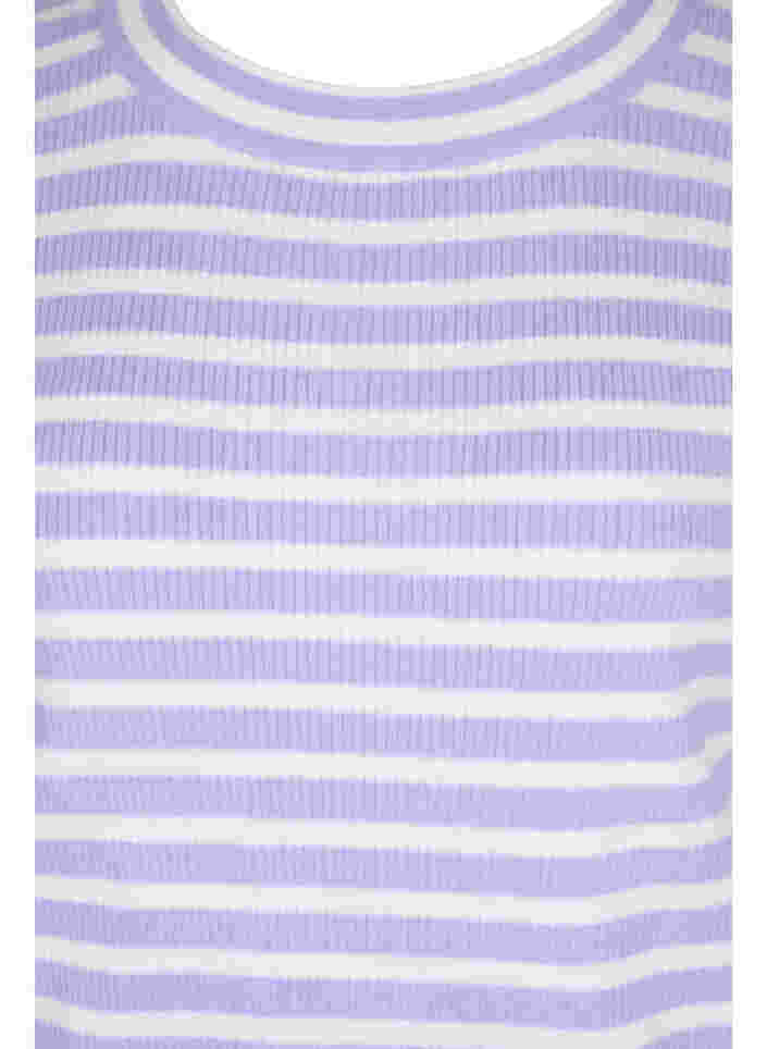 Randig ribbstickad tröja, Lavender Comb., Packshot image number 2