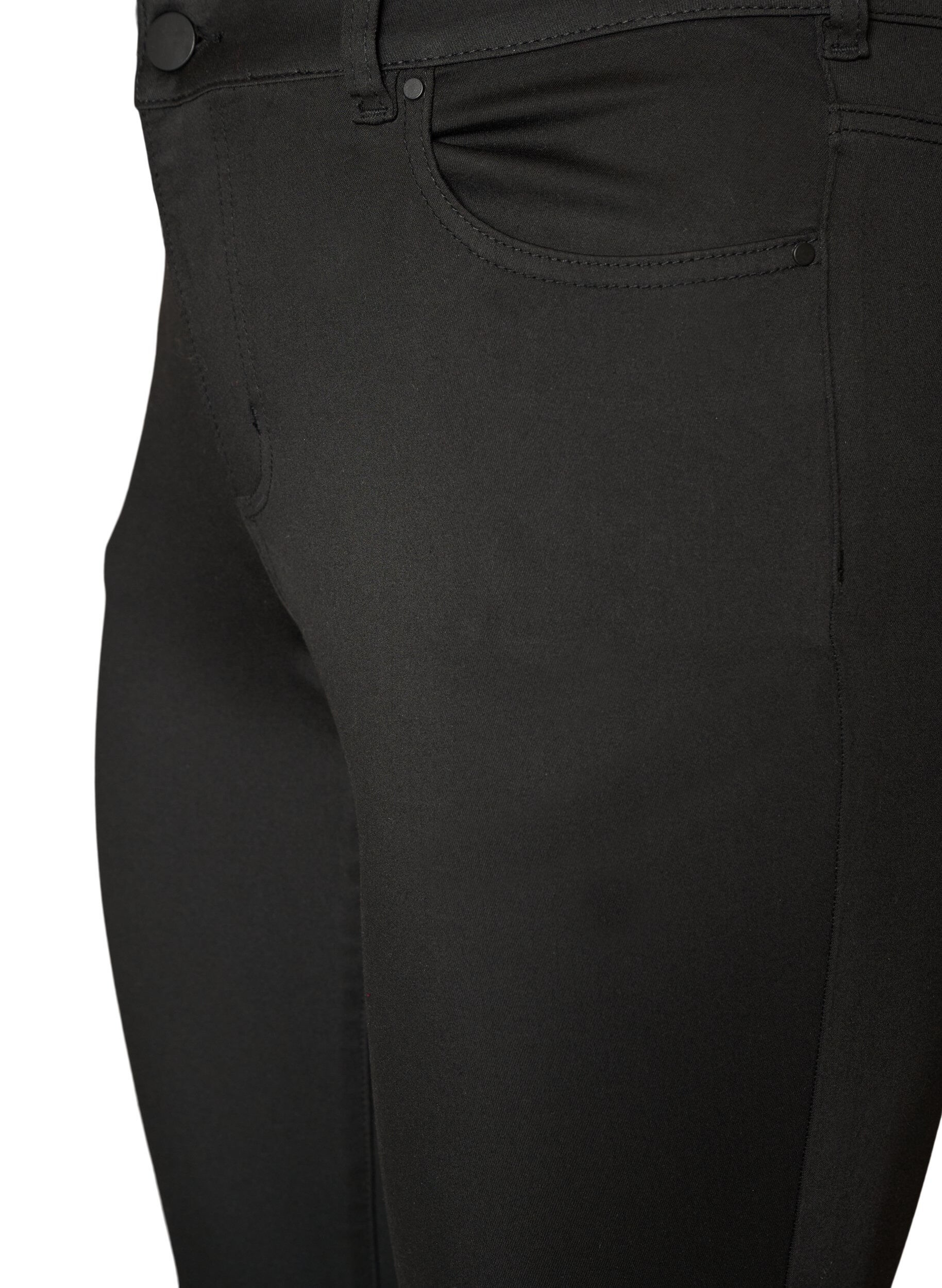 ZizziEmily Stay Black jeans med normal midja, Svart, Packshot image number 2