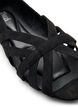 Ballerina i mockaimitation med korsade remmar, Svart, Packshot image number 2