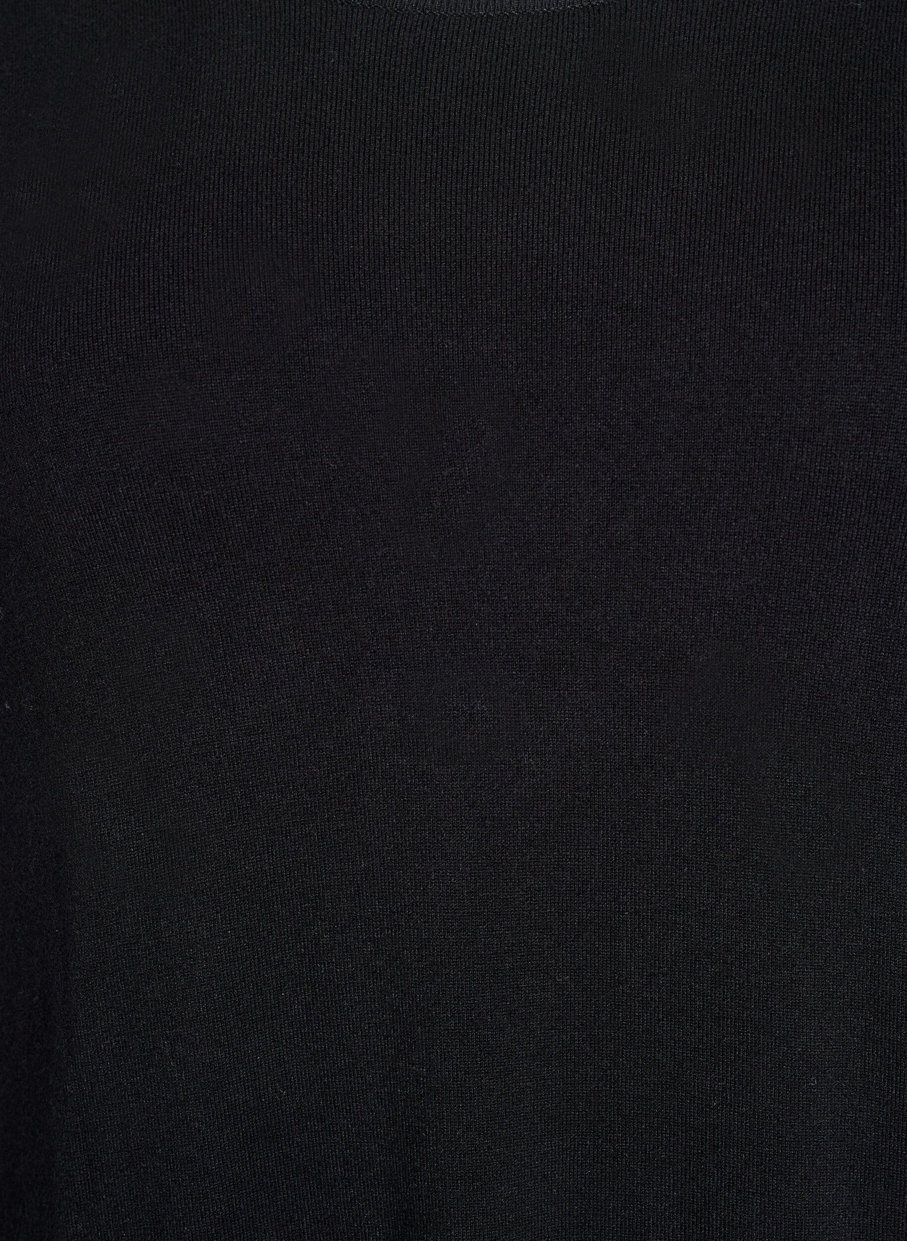 Zizzi Kn&auml;l&aring;ng stickad kl&auml;nning med korta &auml;rmar, Svart, Packshot image number 2