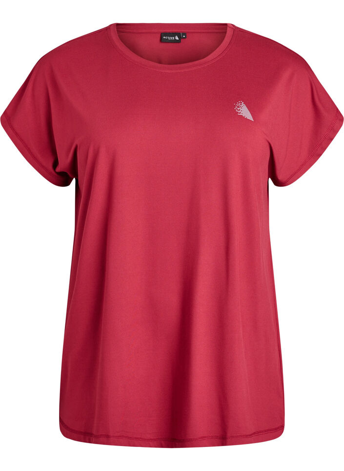 Enf&auml;rgad tr&auml;nings-T-shirt, R&ouml;d, Packshot image number 0