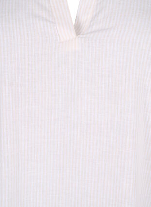 Randig klänning i bomull och linne, Sandshell Wh. Stripe, Packshot image number 2