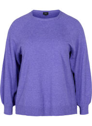 Melerad stickad tröja, Purple Opulence Mel, Packshot