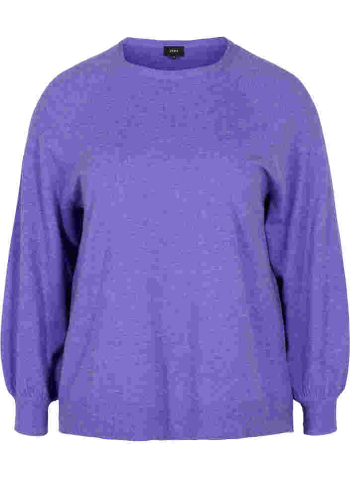 Melerad stickad tröja, Purple Opulence Mel, Packshot image number 0