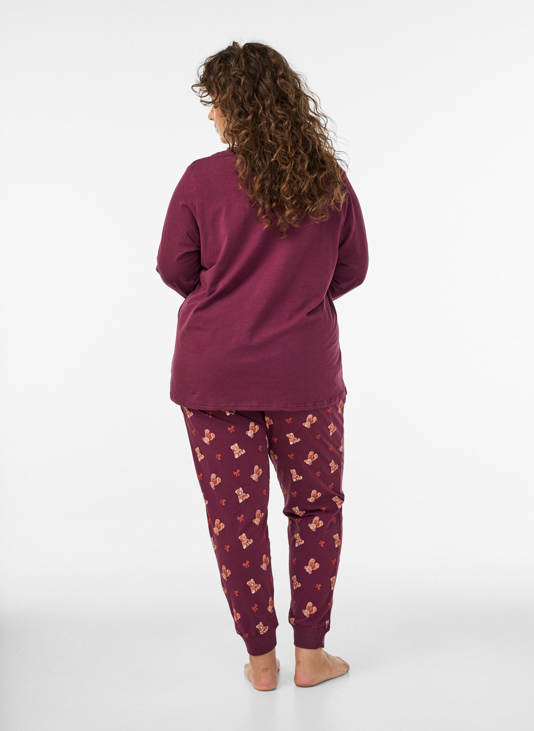 ZizziM&ouml;nstrade pyjamasbyxor, R&ouml;d, Model image number 2