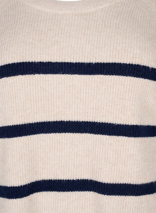 Ribbstickad tröja med ränder, P.Stone/Navy.B.Mel., Packshot image number 2
