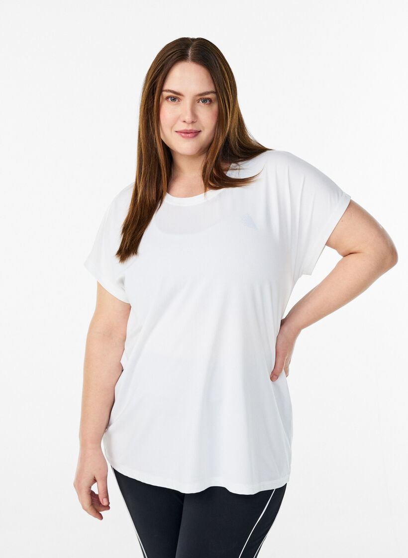 Enf&auml;rgad tr&auml;nings-T-shirt, Vit, Model image number 0