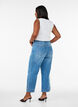 Croppade Kiana-jeans med rak passform och knappdetaljer, Bl&aring;, Model image number 1