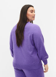 Melerad stickad tröja, Purple Opulence Mel, Model
