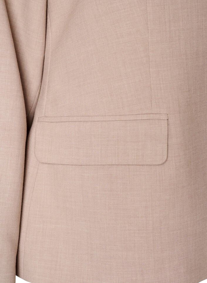 Klassisk blazer med enkelkn&auml;ppning och fickor, Beige, Packshot