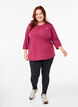 Tr&auml;ningsblus med trekvarts&auml;rm, R&ouml;d, Model image number 1