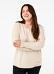 FLASH - Stickad blus med rund hals, Beige, Model image number 0