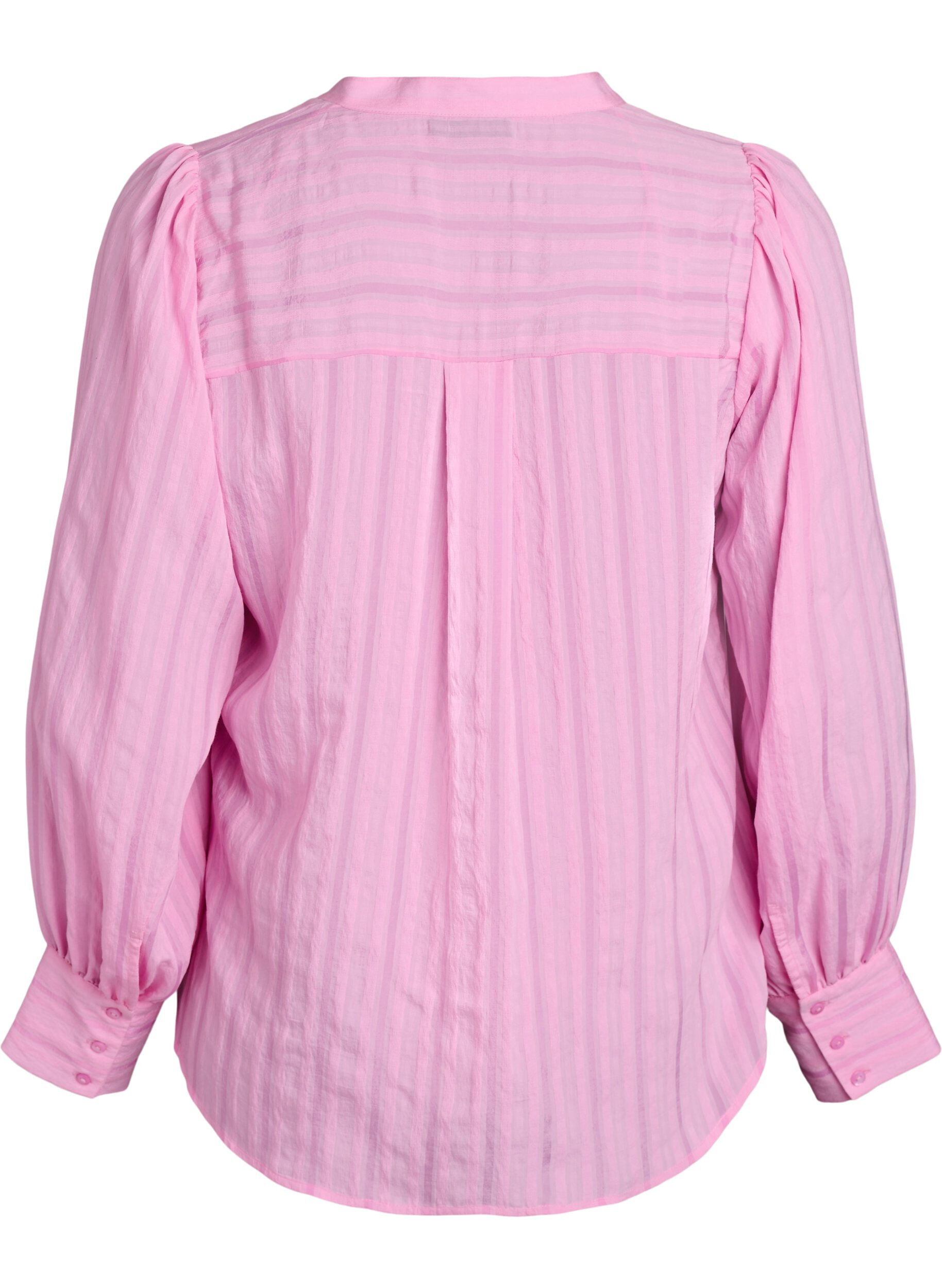 Zizzi Blus med vertikala r&auml;nder, Rosa, Packshot image number 1