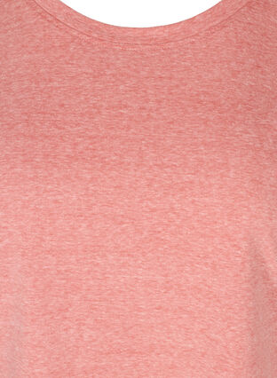 Melerad t-shirt i bomull, Faded Rose melange, Packshot image number 2