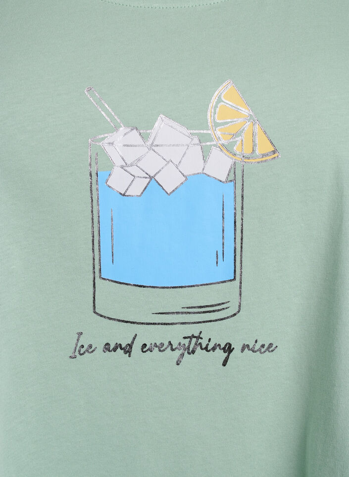 Bomullstopp med a-linjeform, Gr&ouml;n, Packshot image number 2