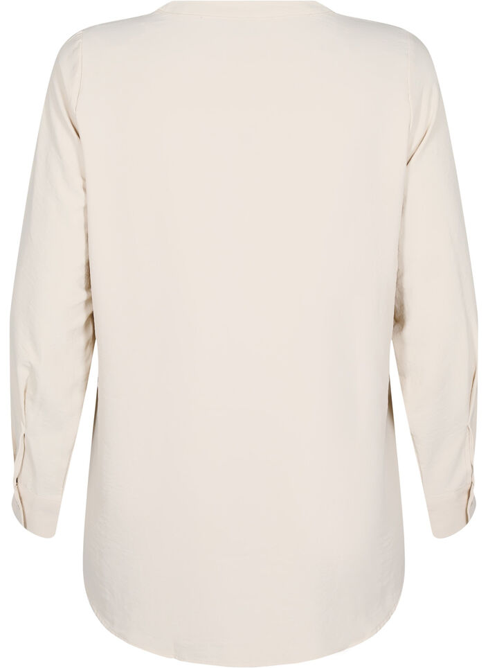 FLASH - Skjortblus med långa ärmar, Beige, Packshot image number 1