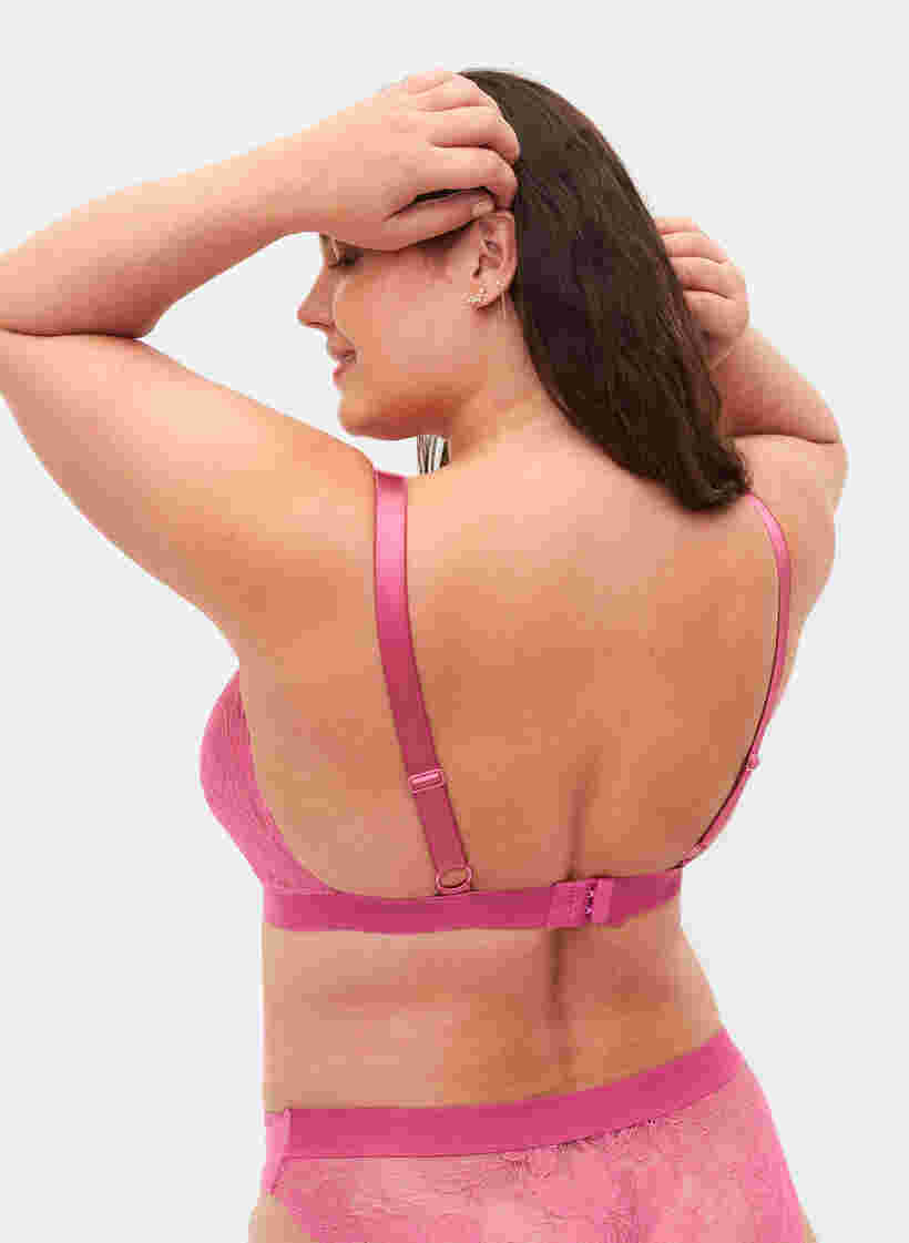 Support the breasts – Spets-bh med snörningsdetaljer, Rose, Model image number 1