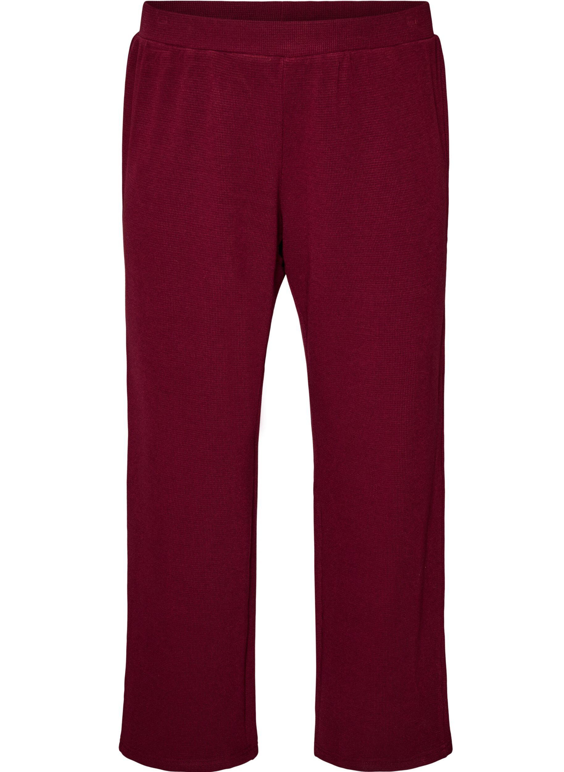 ZizziL&ouml;sa byxor med textur och h&ouml;g midja, R&ouml;d, Packshot image number 0