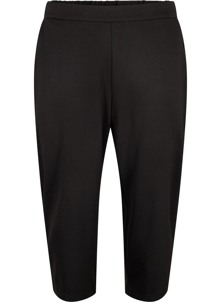 Maddison lösa lösa capribyxor med fickor, Svart, Packshot image number 0